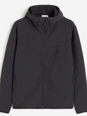 H&M Men’s Black Regular-Fit Mid-Layer Jacket with DryMove - 3XL